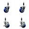 Service Caster 3'' Blue Poly Wheel Swivel 7/8'' Expanding Stem Caster Set 2 Brakes, 4PK SCC-EX20S314-PPUB-BLUE-2-TLB-2-78 - alternate 1